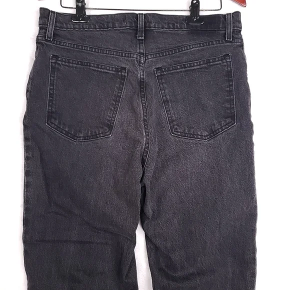 Abercrombie The 90s Straight Ultra High Rise Black Denim Jeans Women 31 Reg 12R - Picture 8 of 10